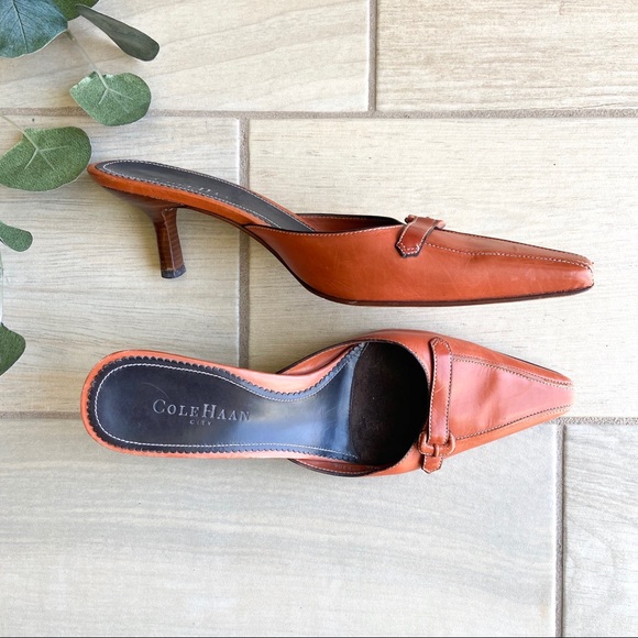 *Fits small* Cole Haan City Belted Leather Mules - Picture 1 of 7